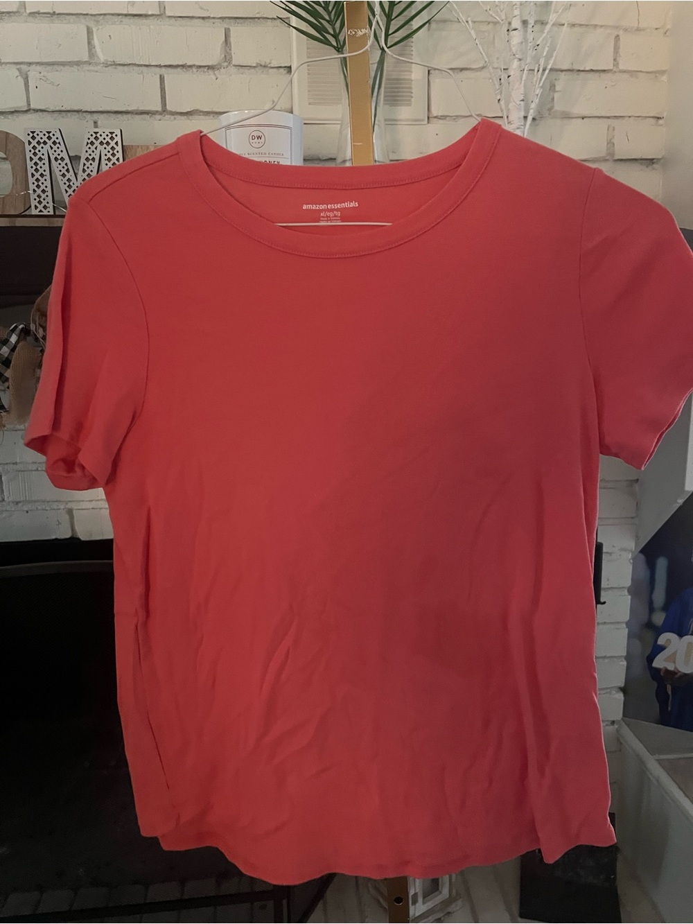 Amazon Essentials Women's Crewneck Tee - Coral
